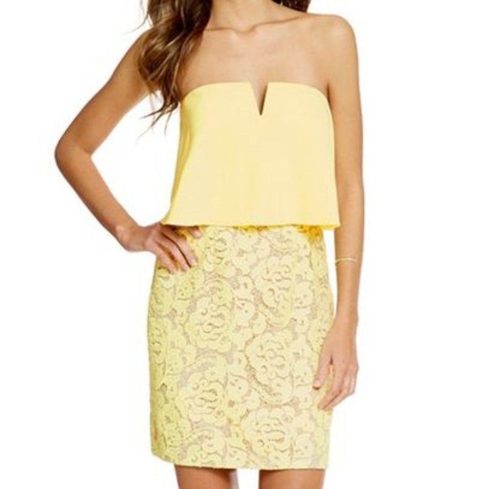 Strapless Yellow Cocktail Dress